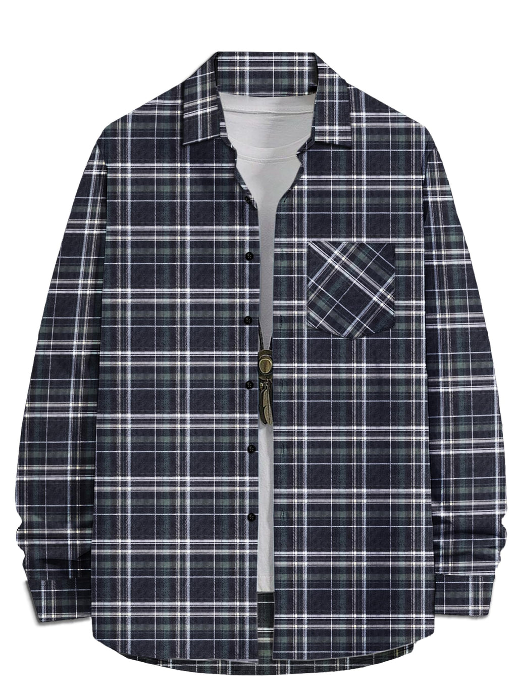 Noble Monk MenS Regular Long Sleeve Cotton Check Shirt | Casual Shirt With Spread Collar