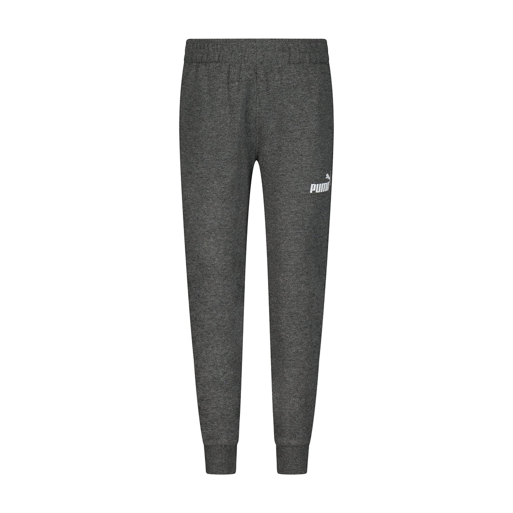 PUMA Boys' Core Logo Jogger, Side Seam Pockets, Elastic Waistband, Pull On Pant, Charcoal Grey, 4