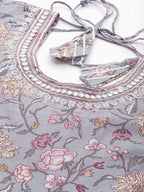 Ishin Women'S Purple Zari Embroidered Anarkali Kurta