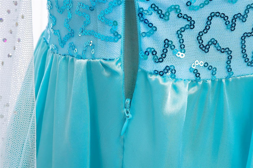 Dressy Daisy Little Girls' Ice Princess Dress Costume Birthday Halloween Christmas Fancy Party Dresses with Train and Accessorie