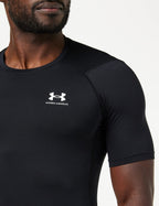 Under Armour Men's Husky Boys Big & Tall HeatGear Comp Short Sleeve, Black/White