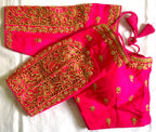 Vihu Fashion WomenS Flower Embroidery Sleeves Cut Work Readymade Saree Blouse