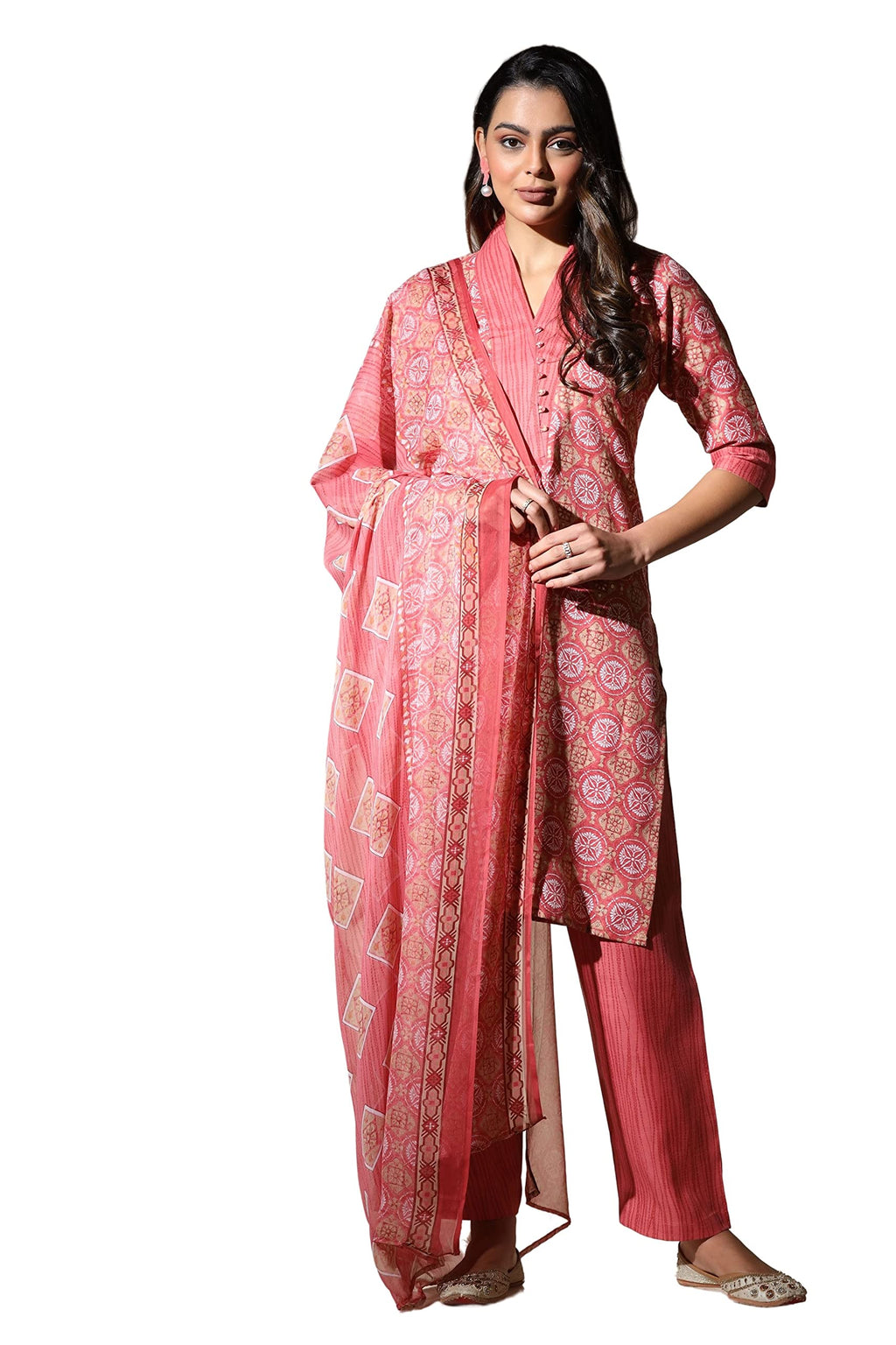 Om Sai Latest Creation Kurta Set For Women || Cotton Fully Stitched Geometric Style Hand Block Printed Straight Kurta With Print