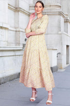 Popwings Women Casual Lemon Floral Long Maxi Dress Dress | Stylish Dress | Trendy Dress