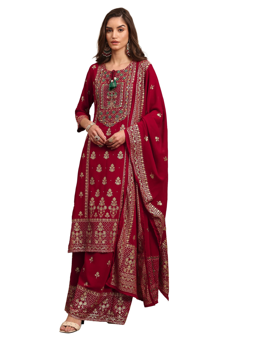 Libas Embroidered Georgette Straight Kurta For Women (51861Xl)