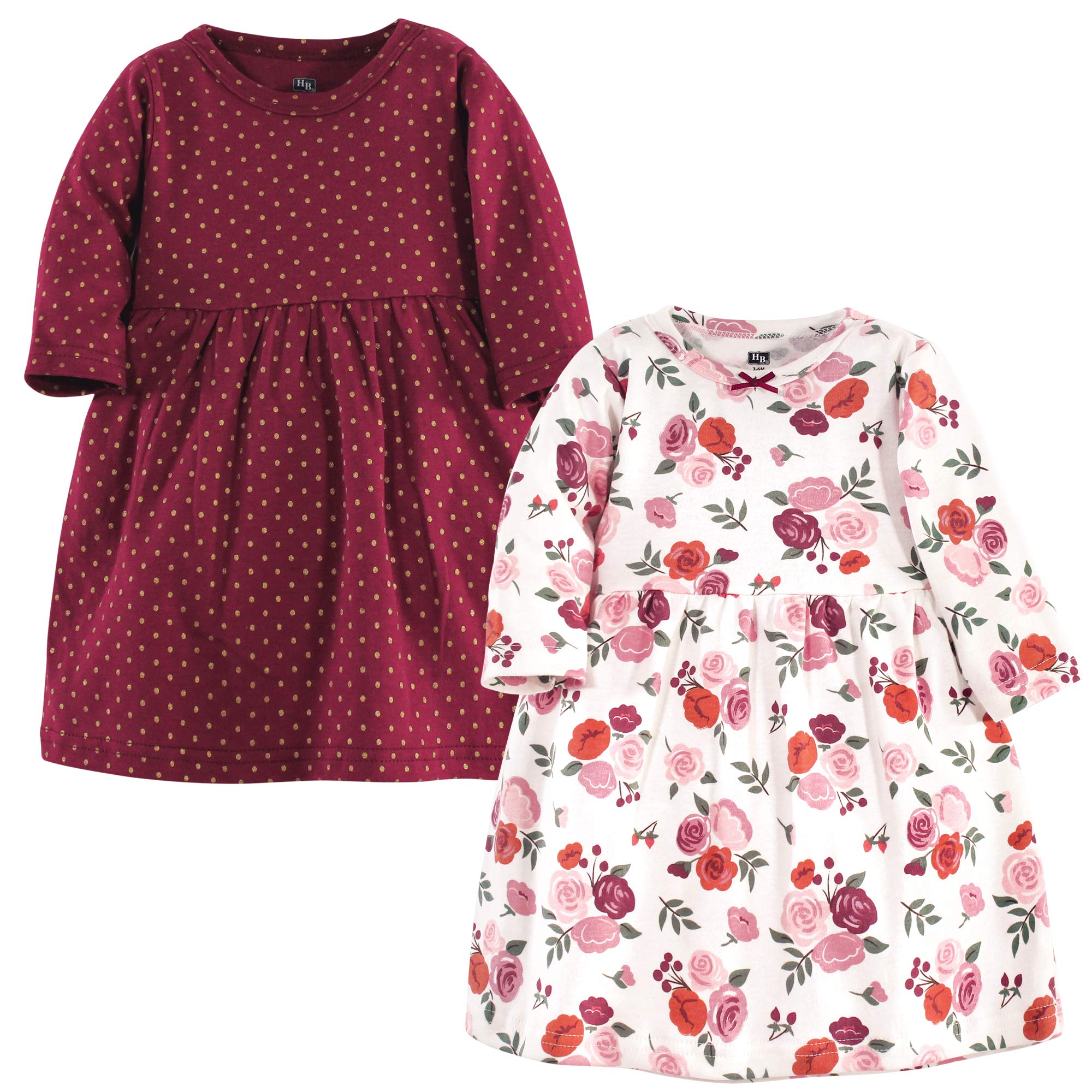 Hudson Baby Girl's Cotton Dresses, Fall Floral, 9-12 Months
