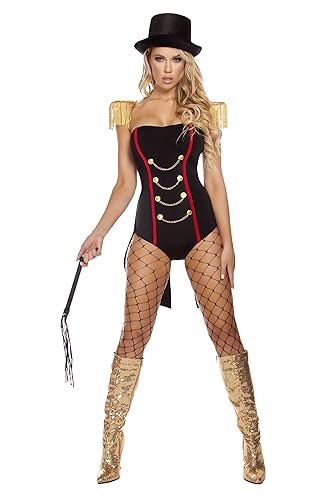 Roma Costume Womens 4 Piece Ravishing Ringleader, Black/Gold, Small/Medium