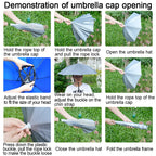 NEW-Vi Umbrella Hat, 25 inch Hands Free Umbrella Cap for Adults and Kids, Fishing Golf Gardening Sunshade Outdoor Headwear (Silv