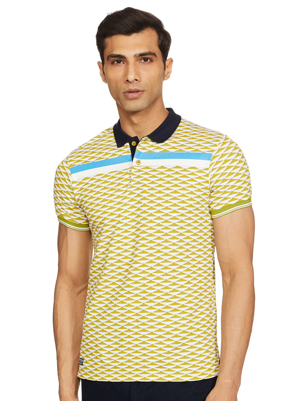 Pepe Jeans Mens Geometric Regular Polo (Pm541475_Green S)