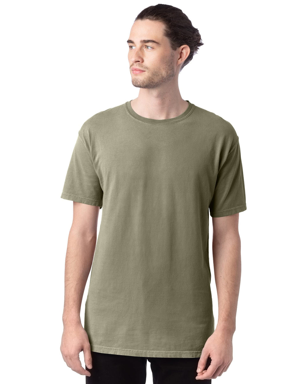 Mens garment-Dyed T-Shirt - BLAcK - S(D0102H7DAc2)