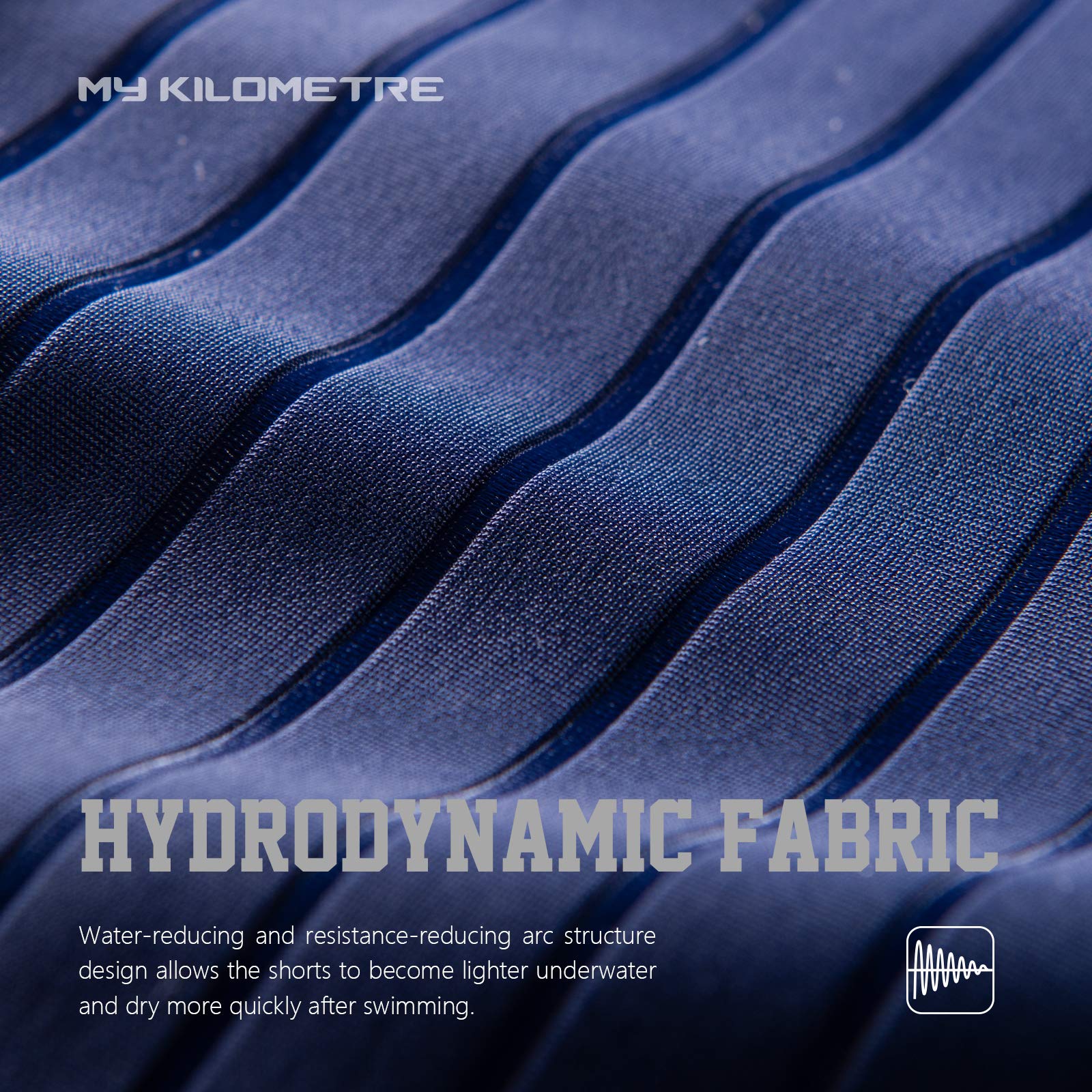 MY KILOMETRE Men's Swimsuit Jammer Solid Swim Jammers Endurance Long Racing Training Swimsuit Navy