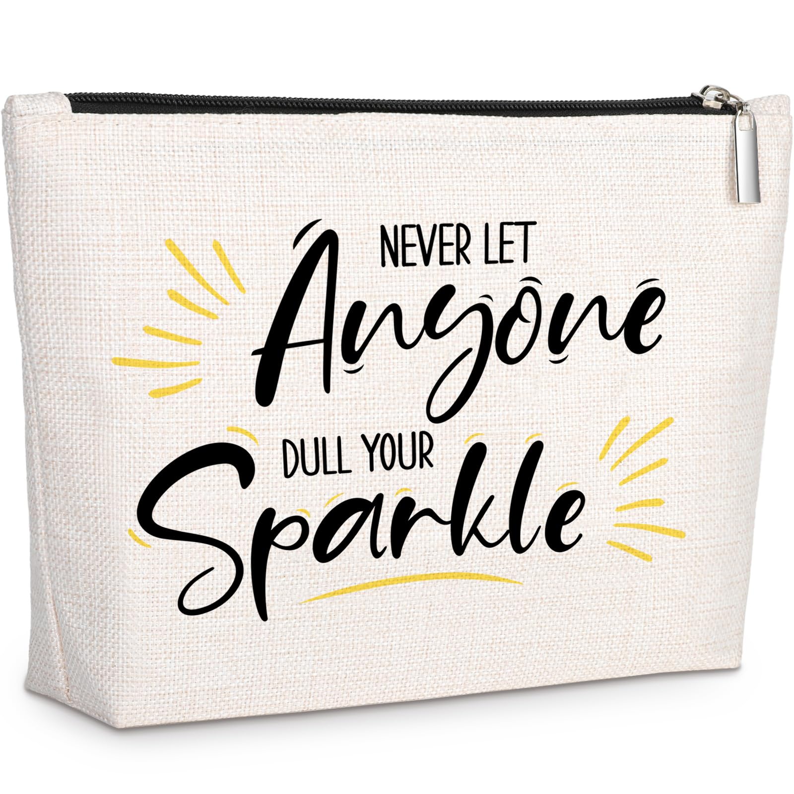 Inspirational Quote Gift for Women -Birthday Graduation Gift for Best Friend Sister -Makeup Bag Gift -Never Let Anyone Dull Your