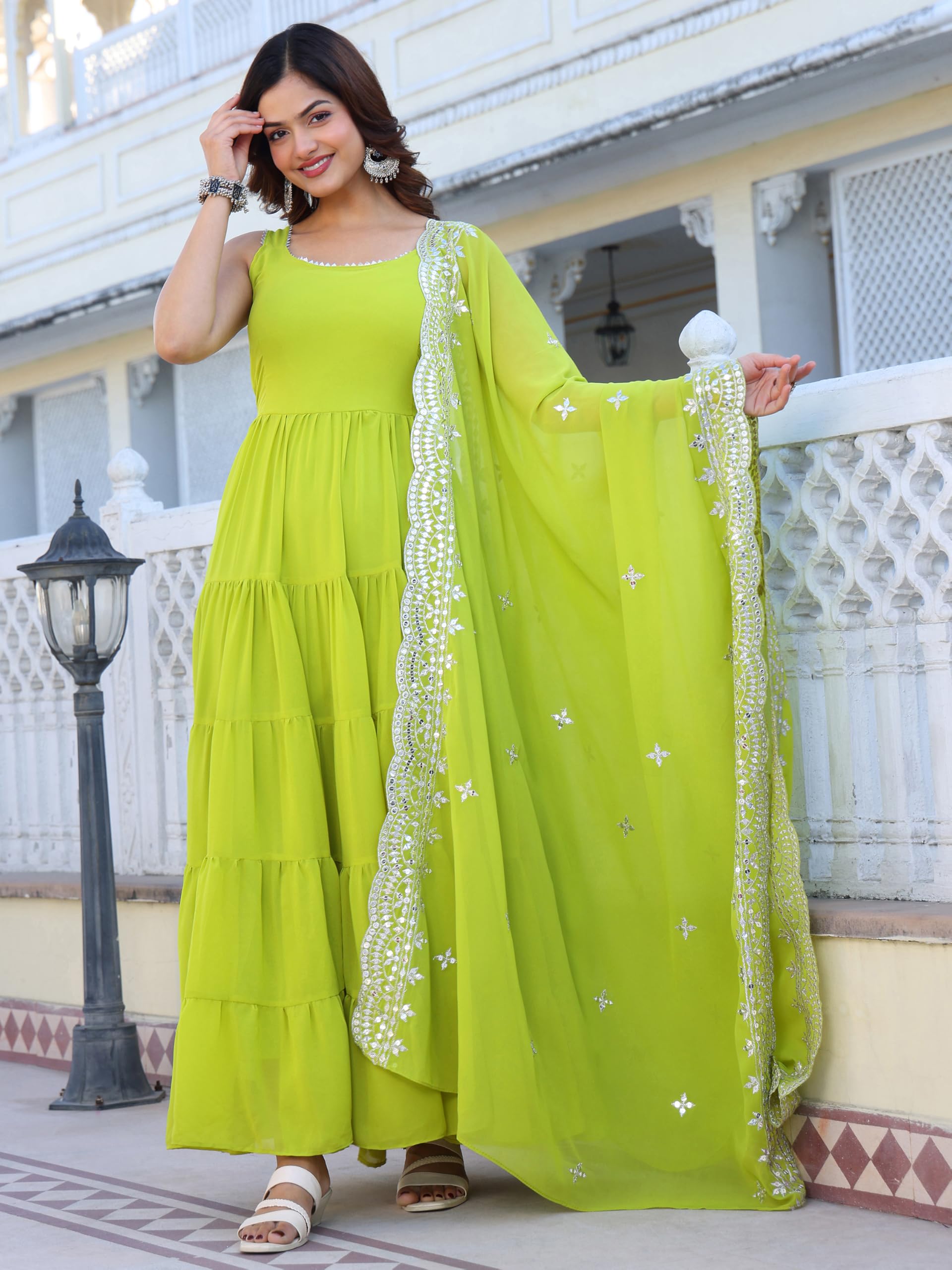 Fashion Basket Pink Georgette Anarkali Kurta For Women