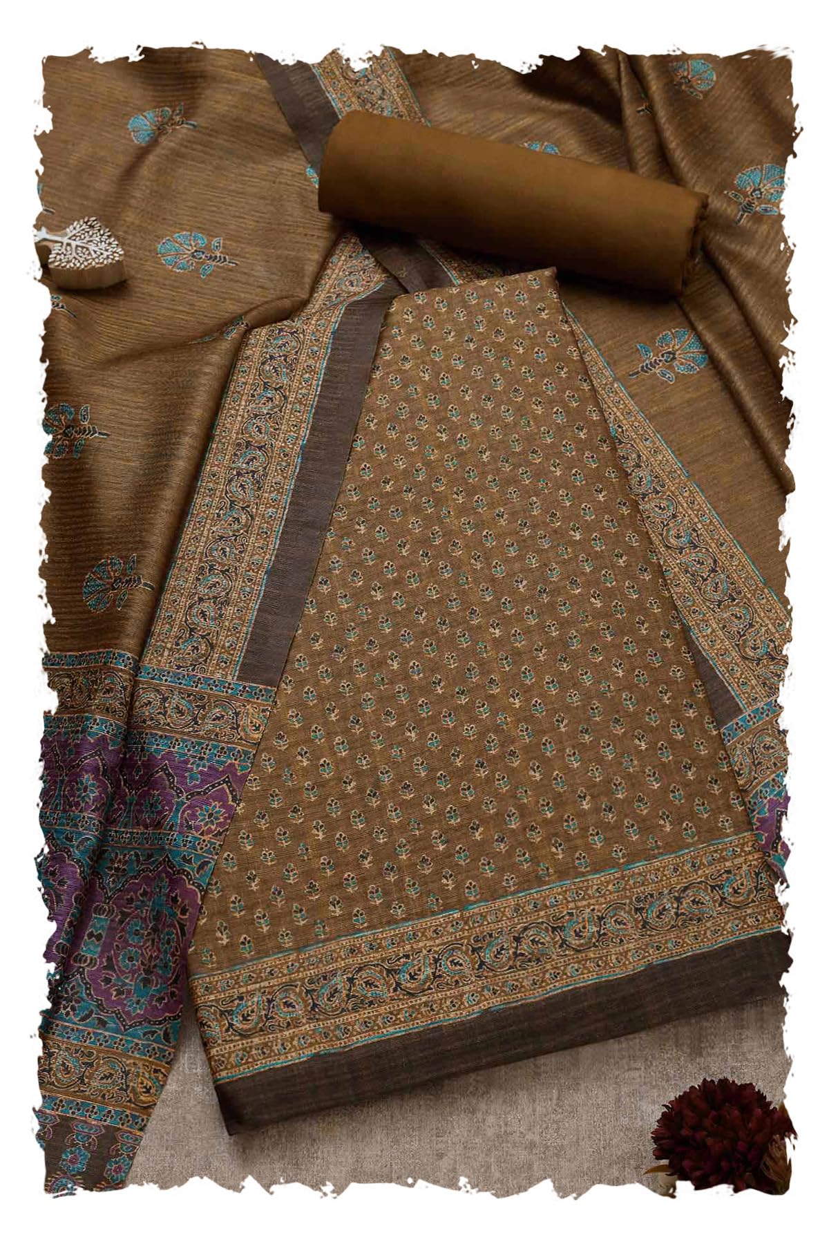 Soch Women Chanderi Ethnic Motifs Unstitch Dress Material