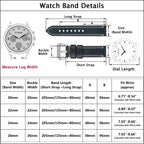 EACHE Black Leather Watch Band, Crazy Horse Genuine Leather Watchbands 22mm Watch Bands,Silver Hardware