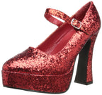 WMU Platform Maryjane Red Glitter Size 11