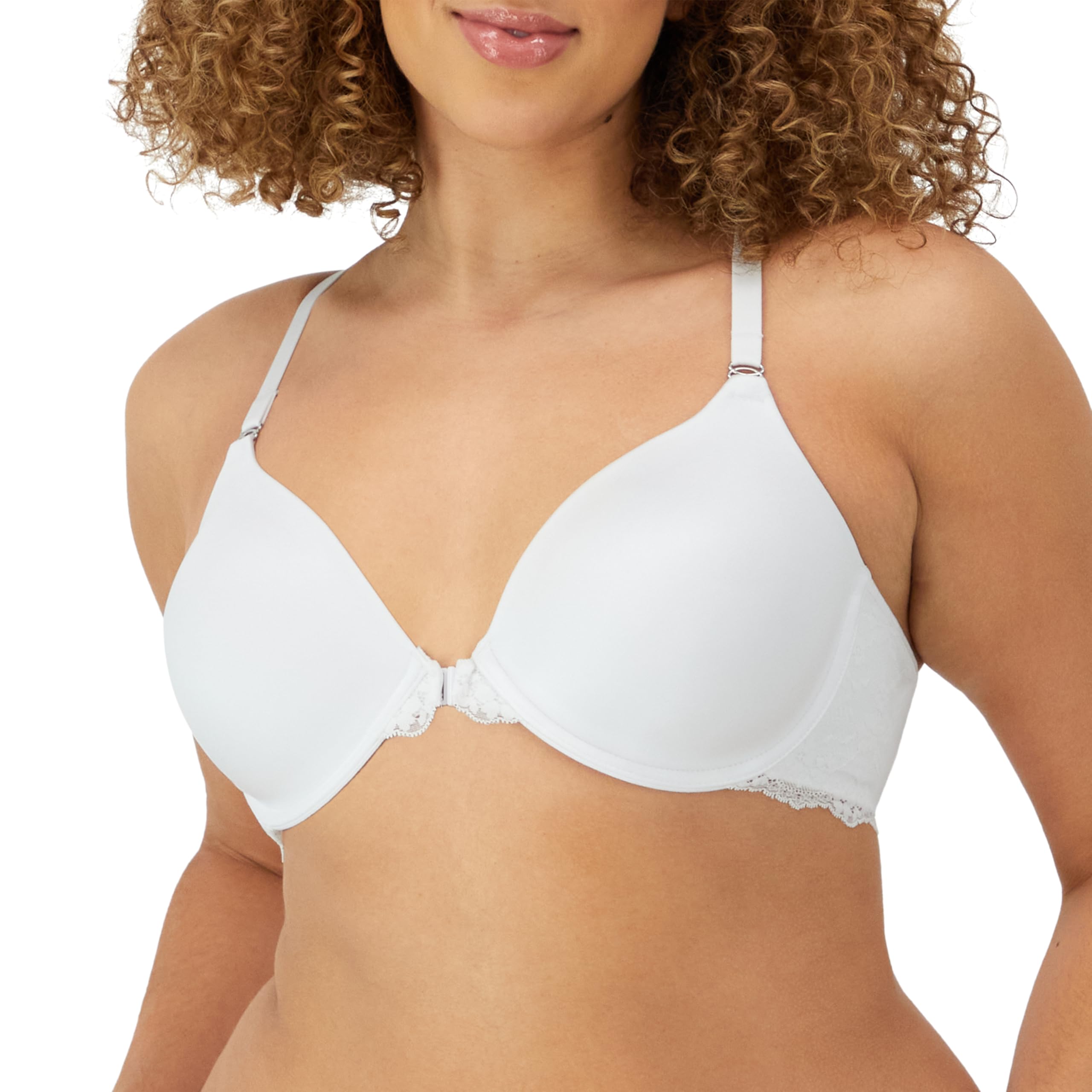 Maidenform Womens One Fab Fit T-shirt Bra, Lightly-lined Underwire Racerback For Bras, White, 36D US