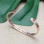 JoycuFF Mother's Day Gifts for Daughter Cuff Bracelet Stainless Steel Rose Gold Jewelry Birthday Christmas Gift