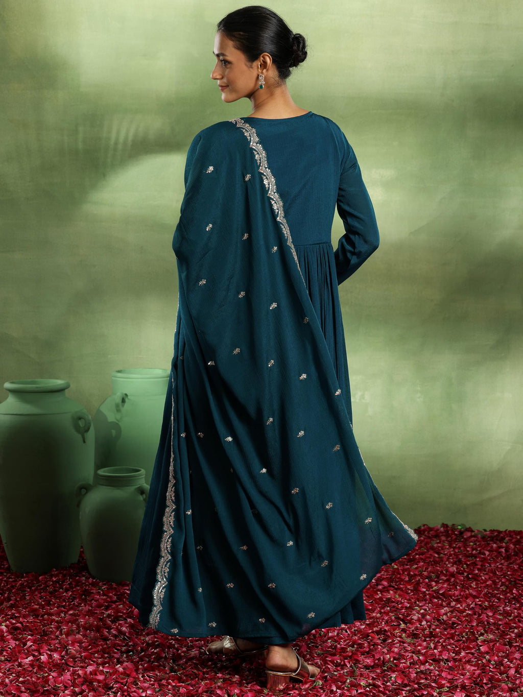 Libas WomenS Silk Blend Kurta Set (48582