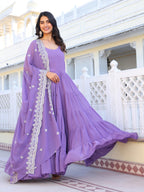 Fashion Basket Pink Georgette Anarkali Kurta For Women