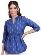 Ketch WomenS Paisley Regular Fit Tunic Shirt (Khtp000297_Blue