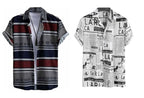 Rebelify MenS Lycra Bland Shirt With Half Sleeves Button Down Closure Round Collar Neck Printed Pattern Relaxed Fit And Standar
