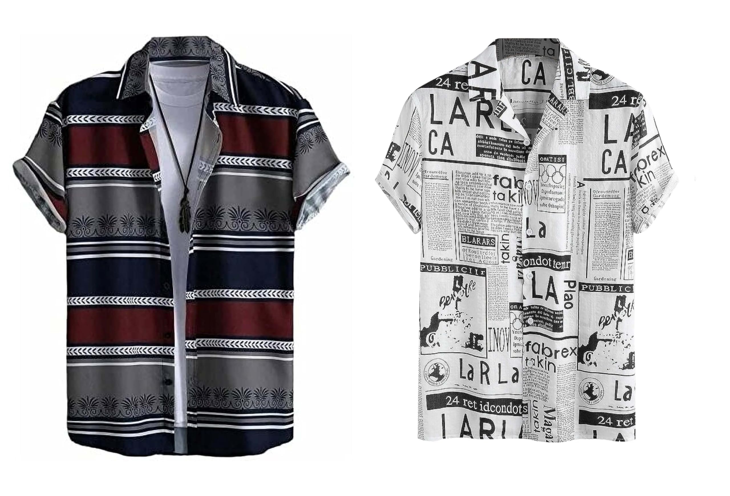 Rebelify MenS Lycra Bland Shirt With Half Sleeves Button Down Closure Round Collar Neck Printed Pattern Relaxed Fit And Standar