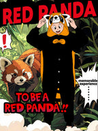 CANASOUR Red Panda Onesie Kids Halloween Cosplay Costume Girls One Piece Pjs Anime Unisex Hoodie Pajamas For 5T Boys Party Pyjam
