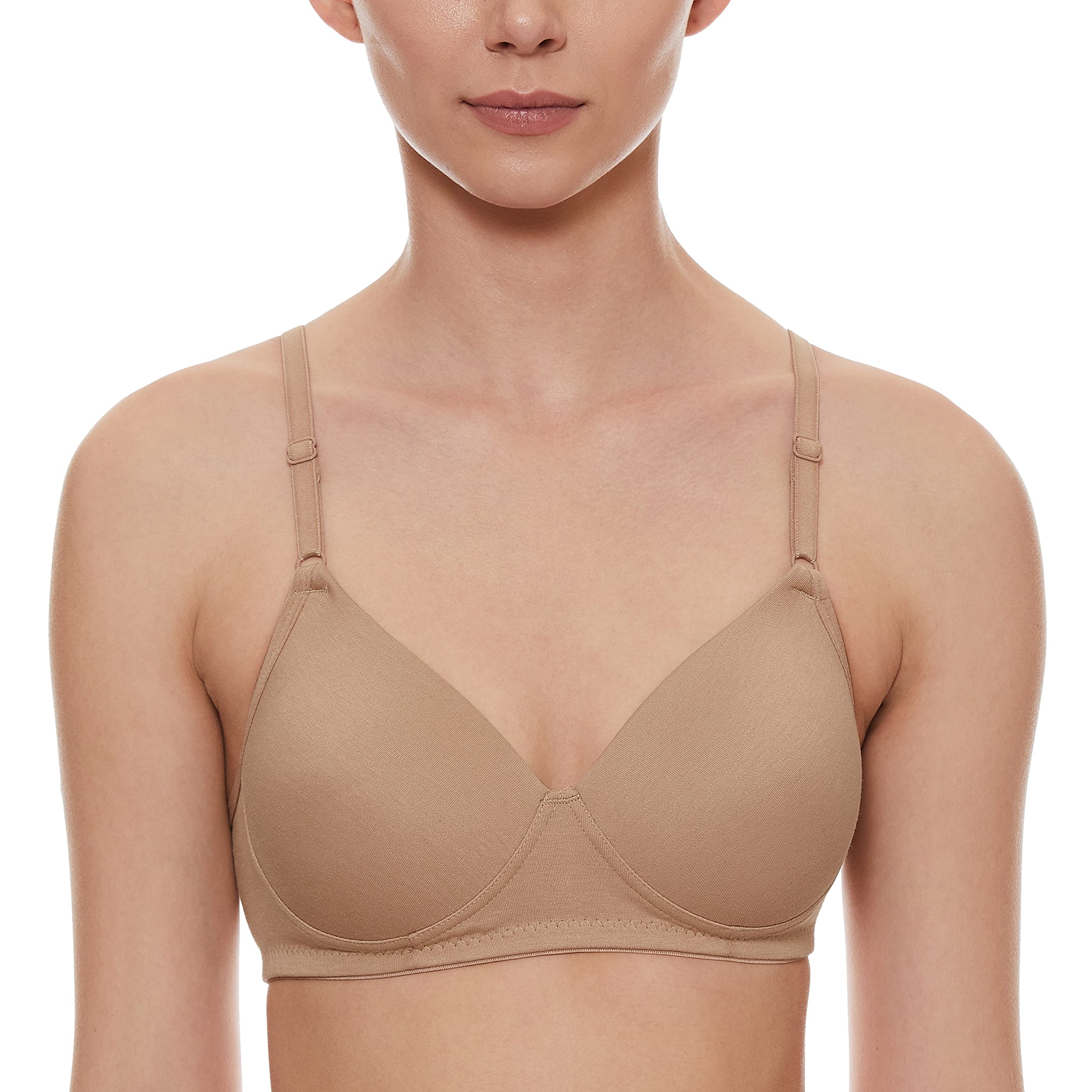 Clovia Womens Cotton Full-Coverage Bra (Br1279P2438C_Beige_38C)