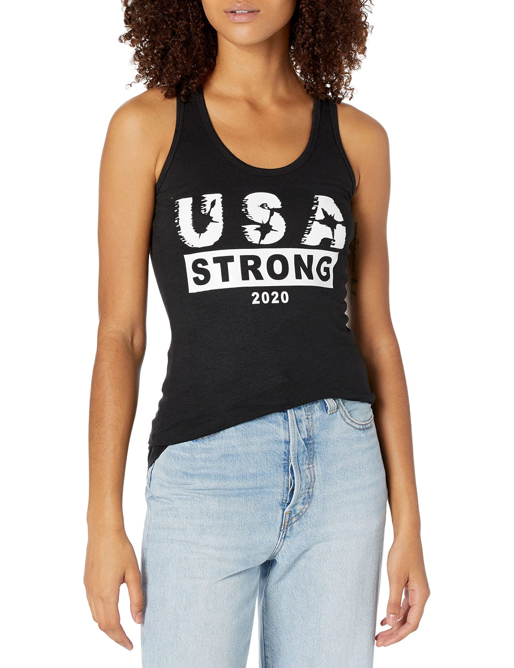Graphic Tank, USA Strong 3, Black, XL