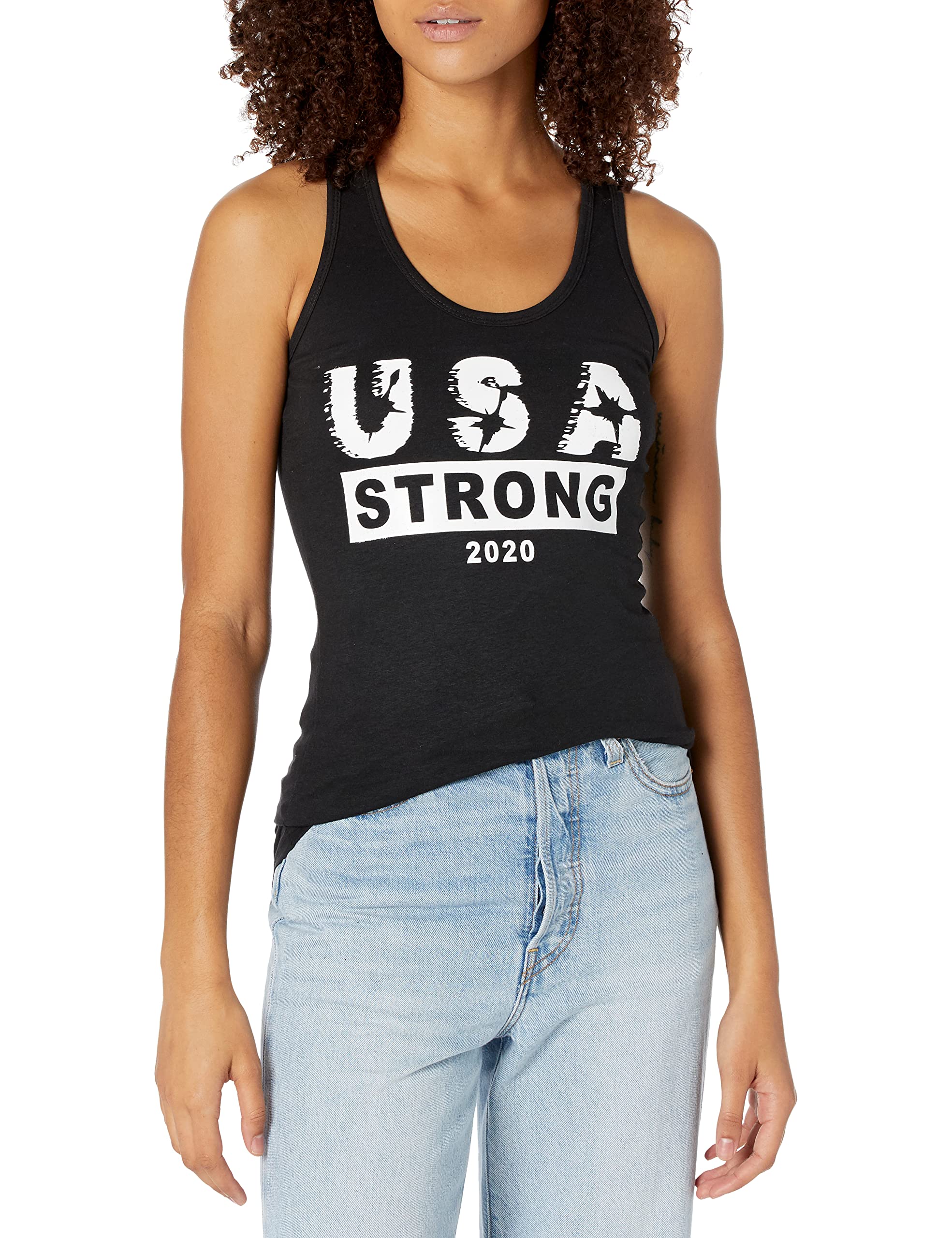 Graphic Tank, USA Strong 3, Black, S