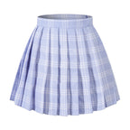 Beautifulfashionlife Womens plaid short Sexy A line Skirts costumes (3XL, Blue white)