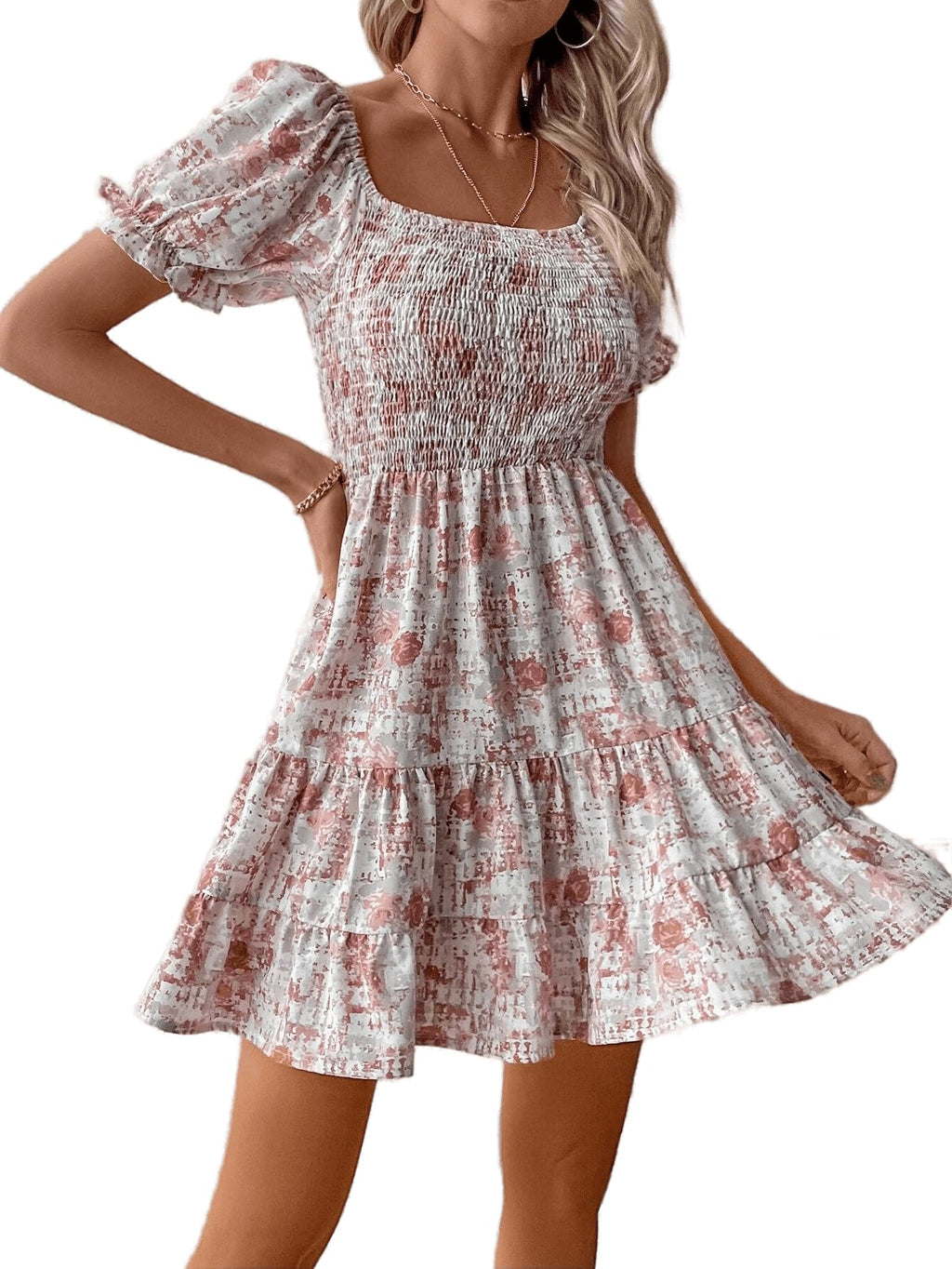 Tagas Women'S Georgette Fit And Flare Above The Knee Western Dress (Op-3015-Rose- Rose_Xs)