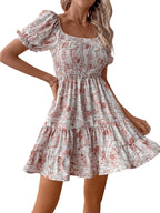 Tagas Women'S Georgette Fit And Flare Above The Knee Western Dress (Op-3015-Rose- Rose_Xs)
