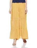 Aurelia WomenS Loose Fit Cotton Palazzo (18Fek60091-03435_Xxl_Gold_Gold_2Xl)