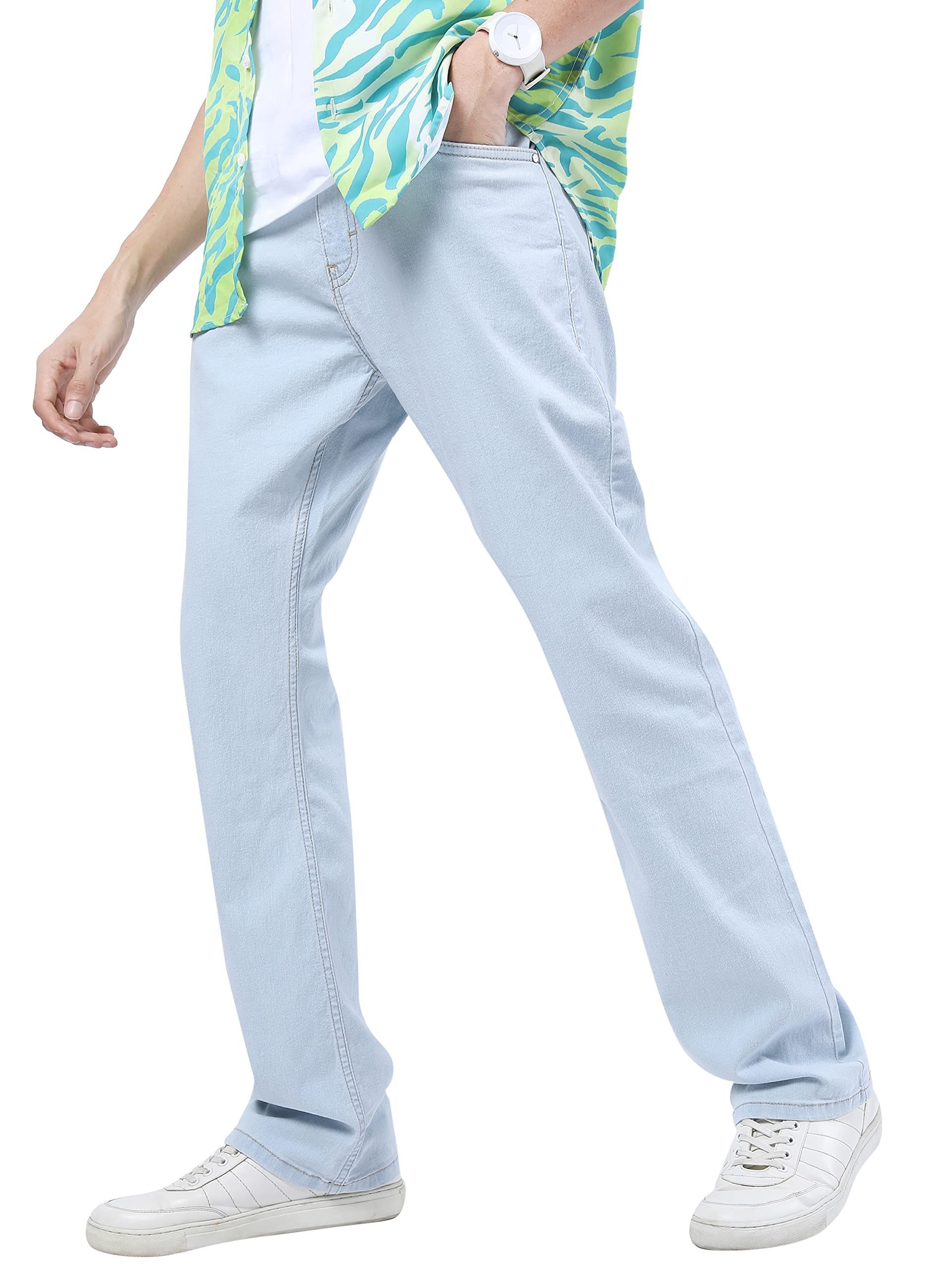 Ketch MenS Straight Jeans (Khjn000481_Light Blue_38)