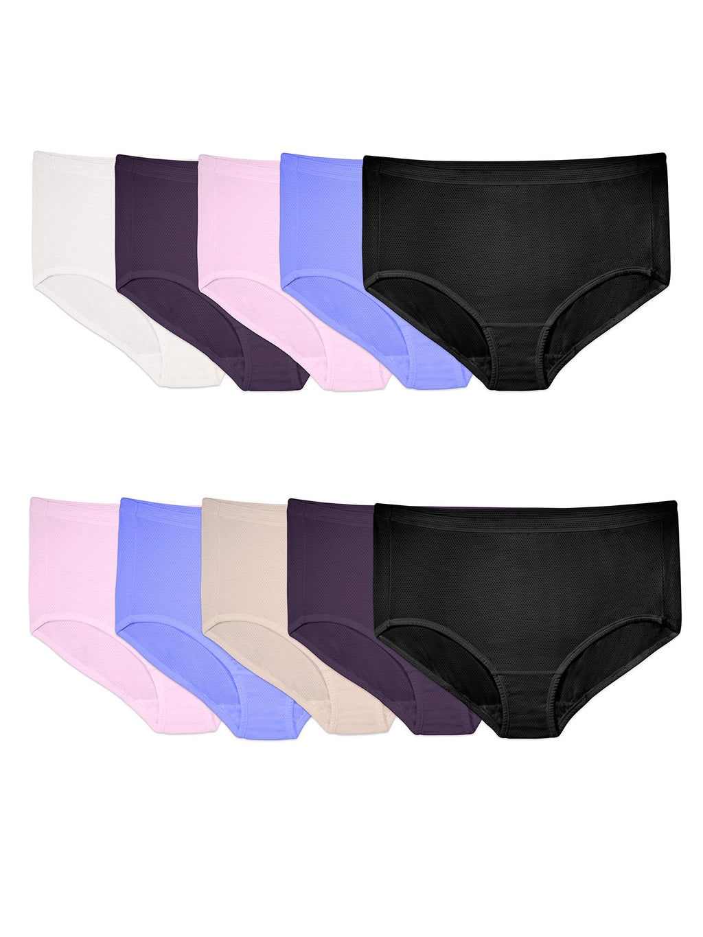 Fruit Of The Loom Womens Breathable Underwear, Moisture Wicking Keeps You Cool & Comfortable, Available In Plus Size Briefs, Mic