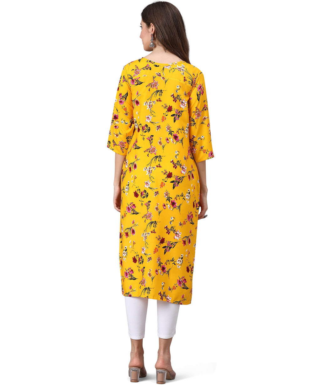 Lookmark Womens Printed Crepe Kurti Combo Pack Of-3