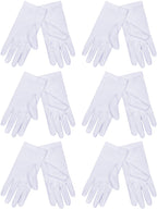 SATINIOR 6 Pairs Black White Kid Costume Glove Short Cosplay Glove Girl Boy Dress up for Halloween Party Opera Accessories