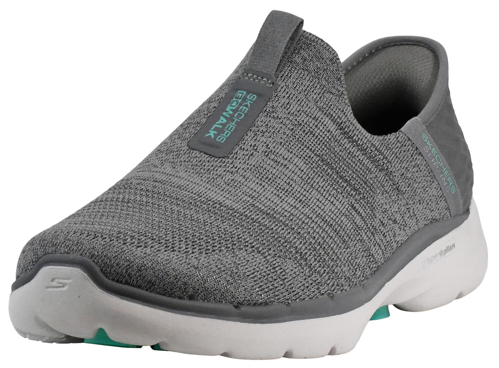 Skechers Women's Hands Free Slip-ins Go Walk 6-Fabulous View Sneaker, Gray, 8.5