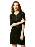Miss Chase WomenS Cotton Body Con Dress(Mcss18D11-25-62-04,Black,Medium)