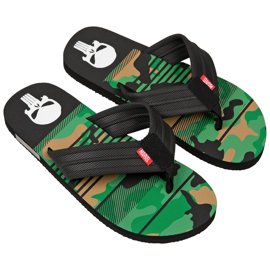 Punisher 816246-Large The Punisher Marvel Camo Flip Flop Sandals  Large