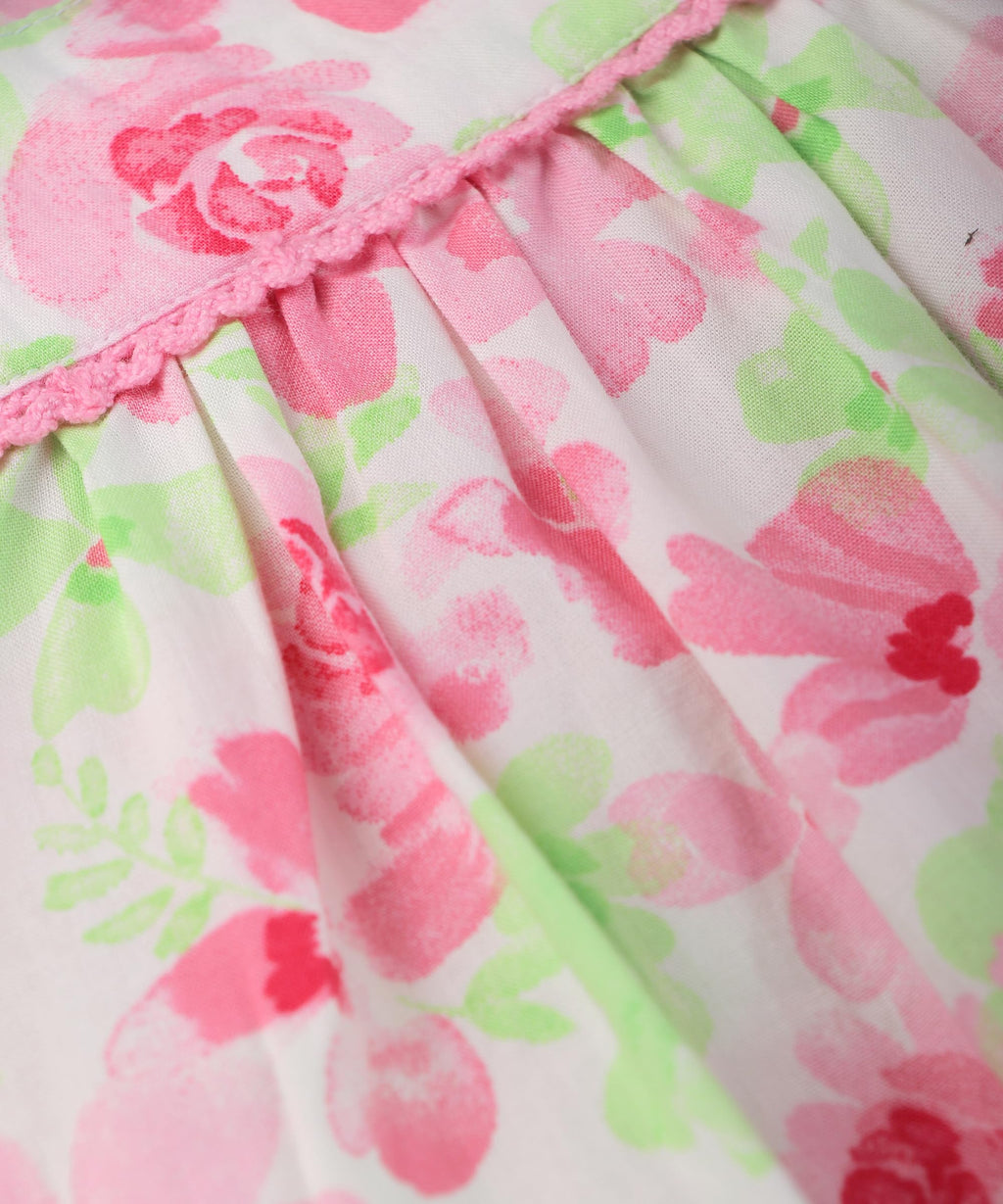 Beebay Kids Girls Floral Print Frill Sleeve Dress Multi-Color