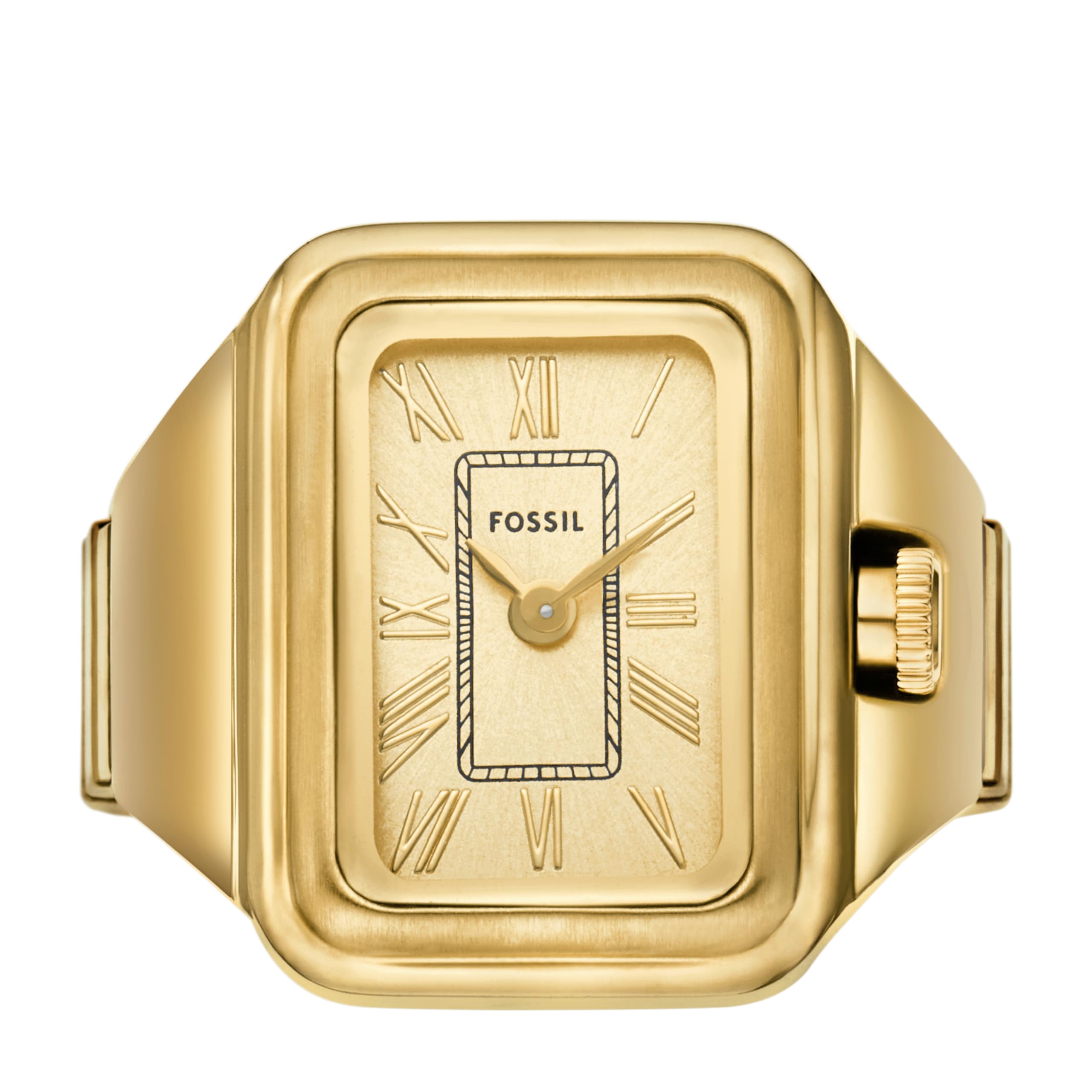 Fossil Women's Quartz Stainless Steel Two-Hand Watch Ring, Color: Gold Raquel (Model: ES5343)