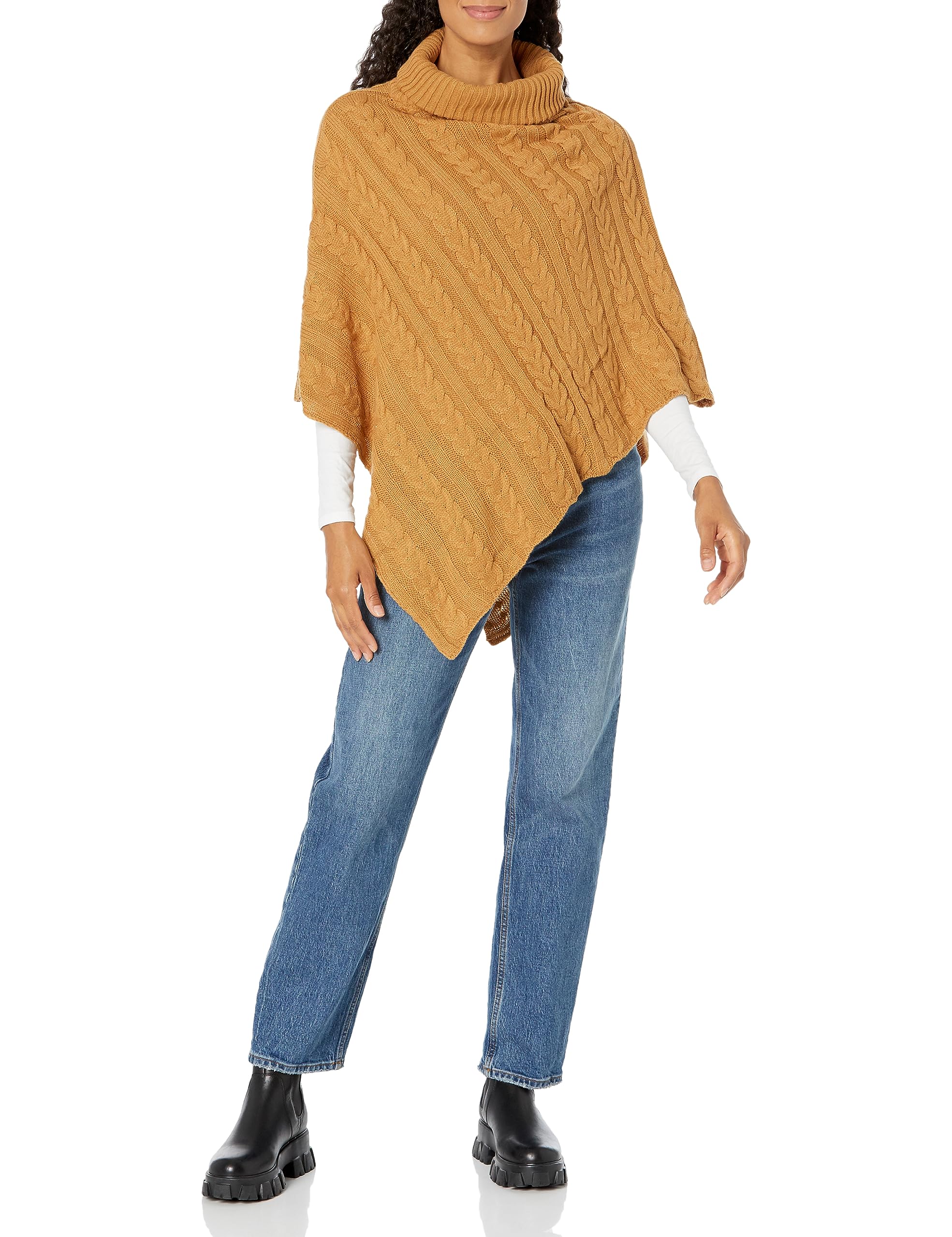 MARISSA KNIT PONCHO - GOLD