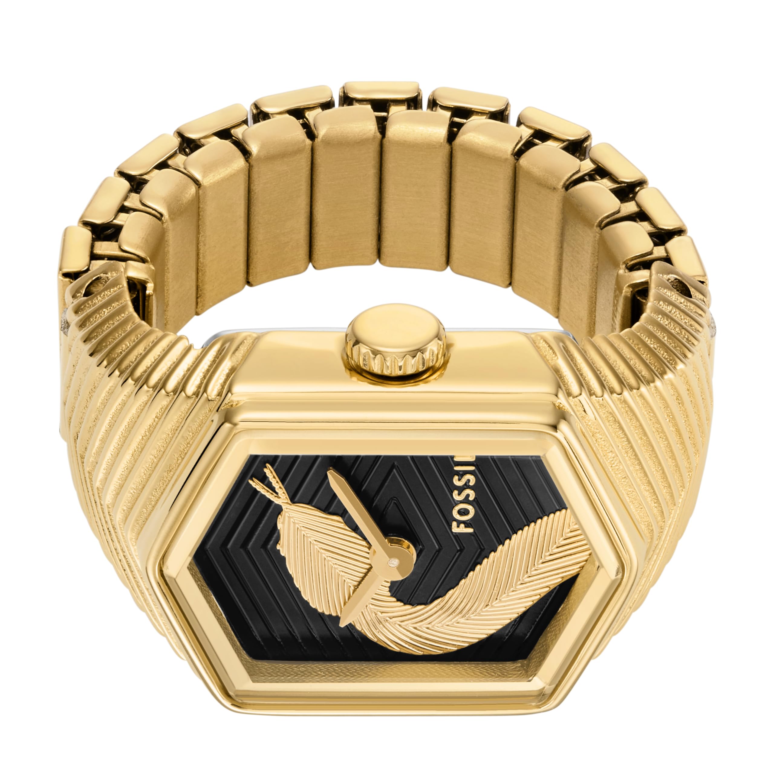 Fossil Women's Watch Ring Two-Hand Gold-Tone Stainless Steel Watch