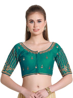 Pujia Mills WomenS Readymade Bridal Embroidery Blouse Multi Coding Maggam Work Moti Work Indian Ethnic Designer Stitched Readym