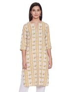 W For Woman Women'S Cotton Blend Regular Kurta (21Few13462-113960_Nugget Gold_18)