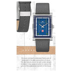 Bulova Frank Lloyd Wright Robie House Stainless Steel 3-Hand mens Quartz Watch, Gray Leather Strap Style: 96A287