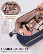 BAGSMART Travel Makeup Bag, Cosmetic Bag Make Up Organizer Case,Large Wide-open Pouch for Women Purse for Toiletries Accessories